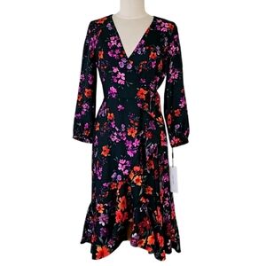 CALVIN KLEIN Floral Faux Wrap Dress Womens size 4